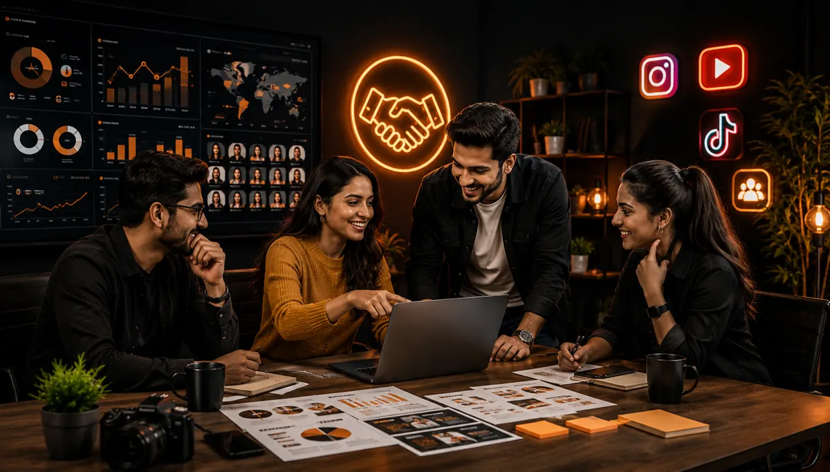 Team reviewing creative campaign performance