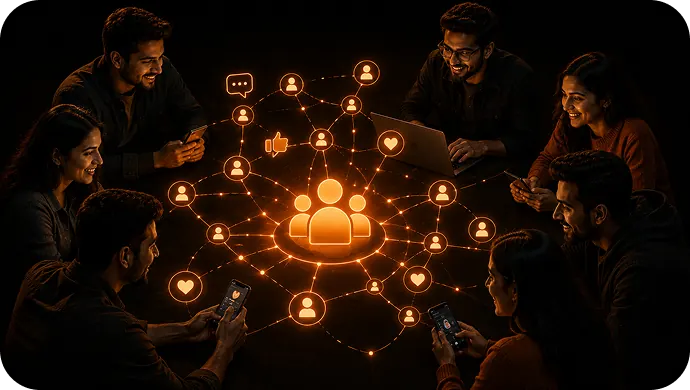 Team managing social media campaigns